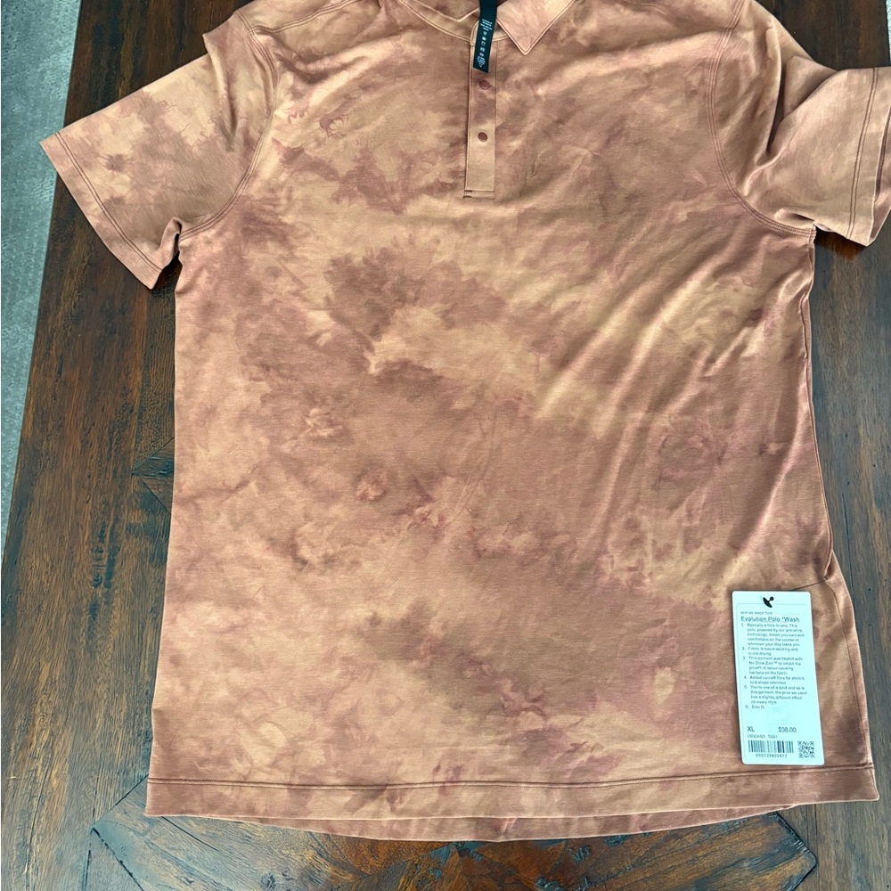 lululemon athletica Men's Orange Tie-Dye Polo
